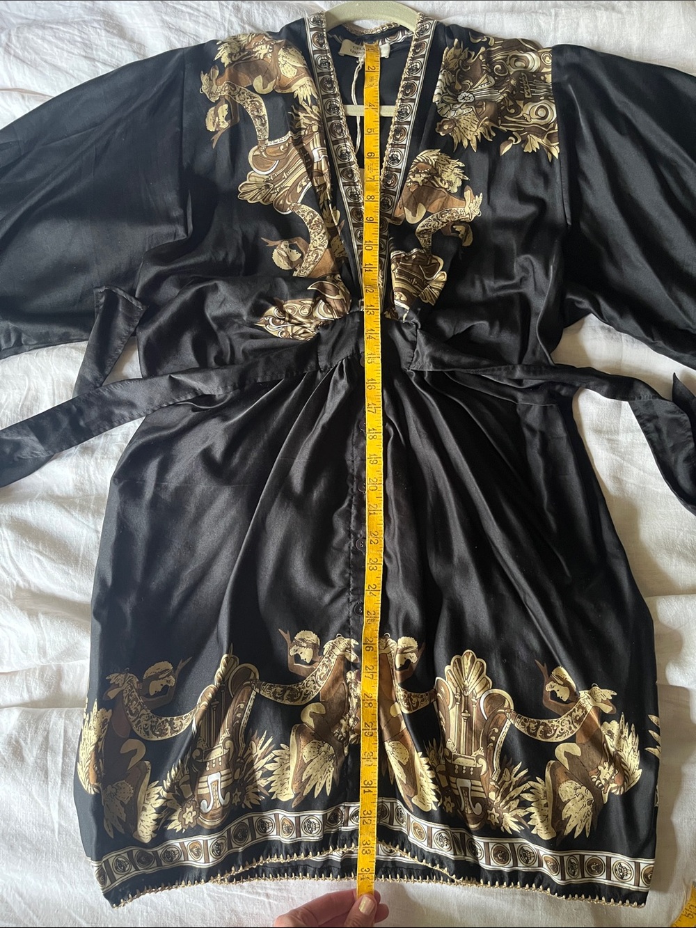 Chasing Unicorns ⚜️🖤⚜️ Silk Kimono Sleeve Mini Dress sz S {different print} - Picture 10 of 16